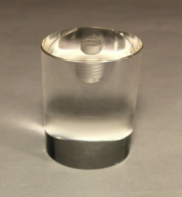 New Clear Acrylic Cylinder Shaped Lamp Harp Finial, 1 1/2" ht. 1 1/4" dia #LF328