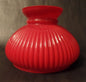 New 7" Cased Red Over Opal Ribbed Oil Student Table Glass Lamp Shade #7S648 - Stone Door Lamps