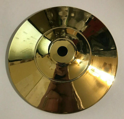 New 5" Solid Spun Brass Vase Cap, Lamp Cap, Polished & Lacquered, 1/8 IP VC615 - Stone Door Lamps