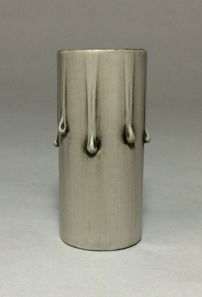 New 2" Antique Style Paper Board Candle Cover, Silver Leaf, Candelabra #CC971K