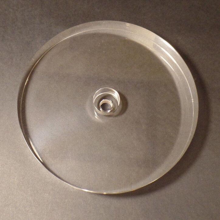 New 4" Diameter Clear Round Acrylic Lamp Break Base w/ Center Hole, No Wire Way - Stone Door Lamps
