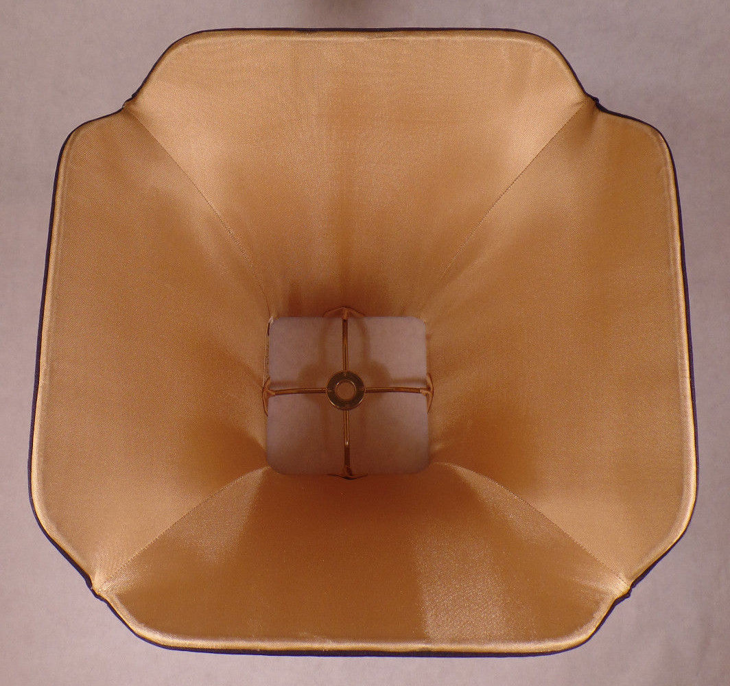 New Tissue Shantung Satin Lamp Shade, Black Pagoda Style, 4 1/2" x 10" x 8 1/4"