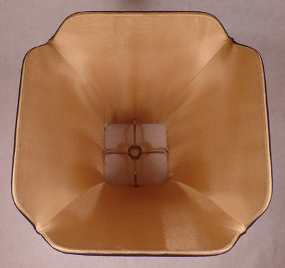 New Tissue Shantung Satin Lamp Shade, Black Pagoda Style, 4 1/2" x 10" x 8 1/4"