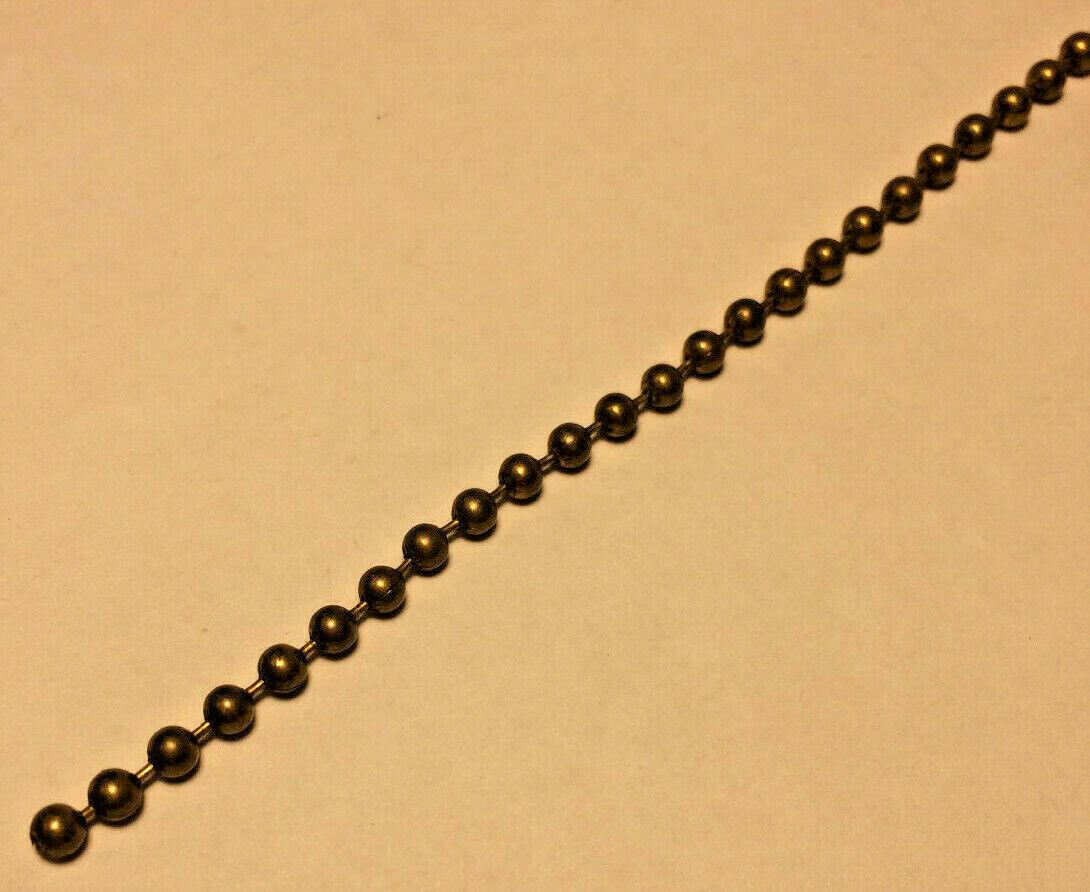 Antique Brass Beaded Chain For Lamp Sockets & Ceiling Fans, Sold Per Ft. #BC600A - Stone Door Lamps