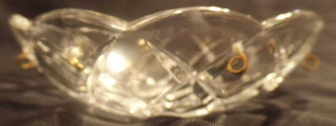 NEW 4" Pressed Glass Round Lamp Prism Chandelier Bobeche w/ 8 Brass Pins #BB909 - Stone Door Lamps