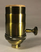 New Heavy Turned Brass On/Off Lamp Socket w/ Antique Finish & Brass Knob #SO242A - Stone Door Lamps