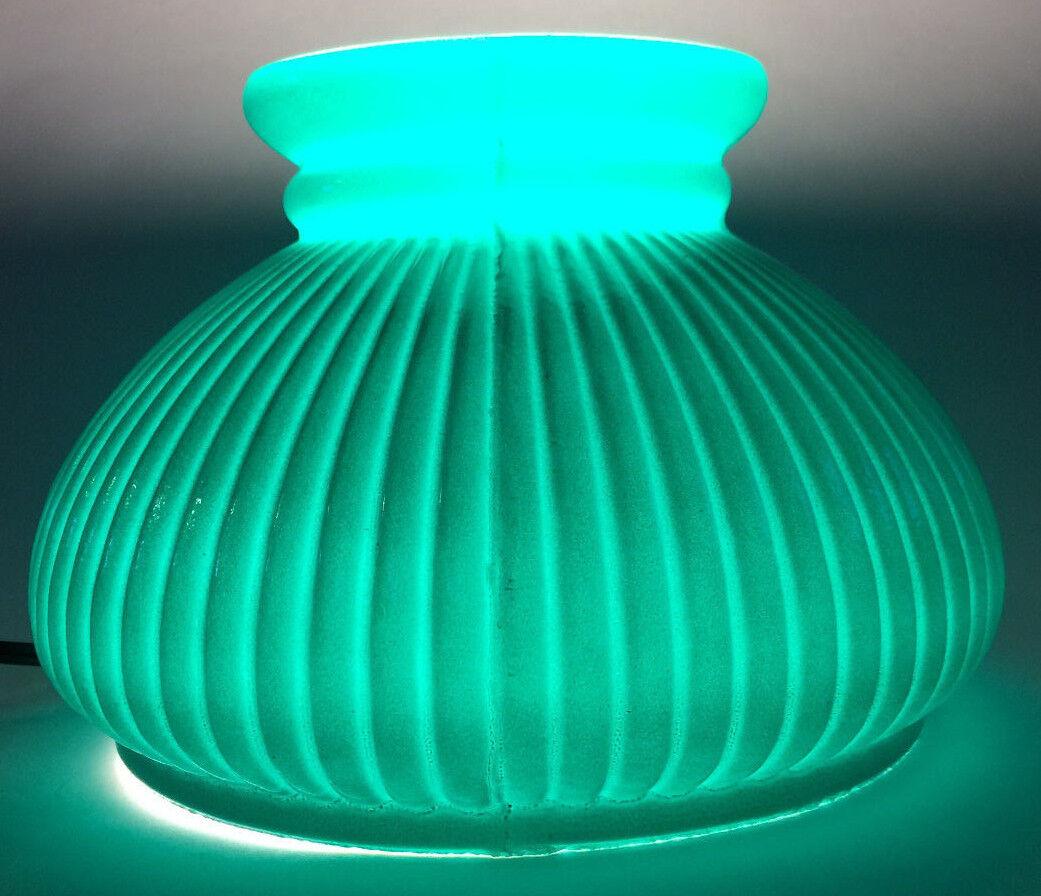 New 7" Dark Green Painted Over Opal Ribbed Student Glass Lamp Shade U.S.A.#7S617 - Stone Door Lamps