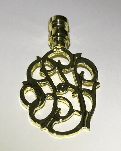 New 3 1/8" Solid Brass Die Cast Lamp Finial, Polished & Lacquered, 1/4 - 27F LF164 - Stone Door Lamps