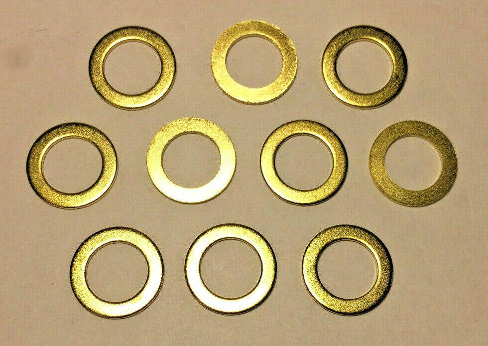 New Lot of 10, 5/8" Brass Plated Steel Washer Lamp Part, 1/8IP Slip (3/8") SW729 - Stone Door Lamps