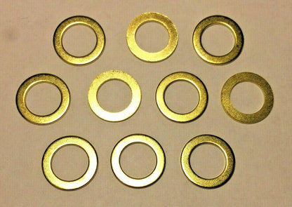 New Lot of 10, 5/8" Brass Plated Steel Washer Lamp Part, 1/8IP Slip (3/8") SW729 - Stone Door Lamps