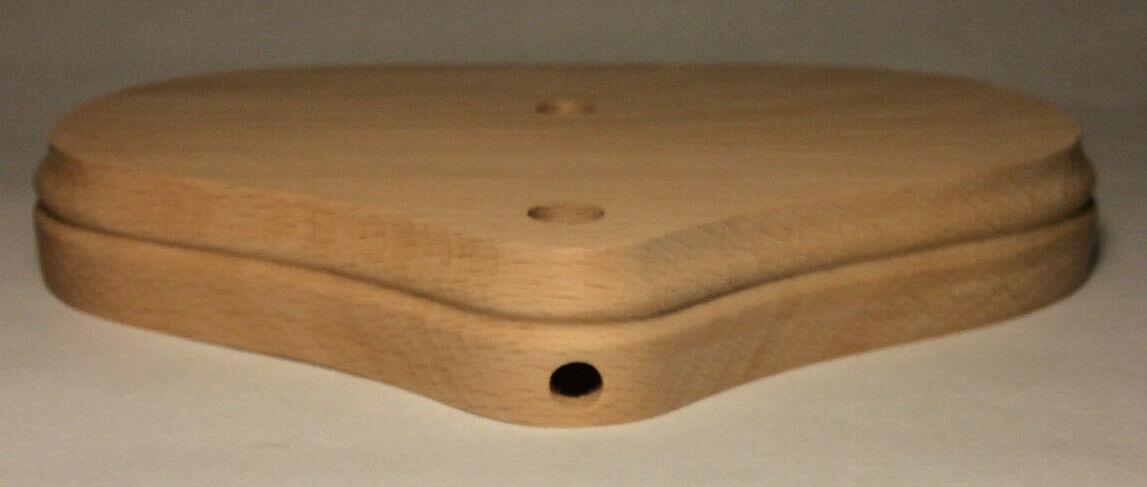 New 5"x7" Oval Figurine Lamp Base, Unfinished Sanded Hardwood 1/8IP Slip #WB271U - Stone Door Lamps