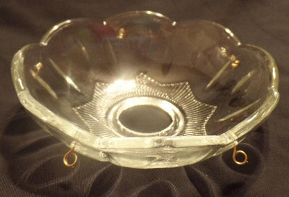NEW 4" Pressed Glass Round Lamp Prism Chandelier Bobeche w/ 5 Brass Pins #BB902 - Stone Door Lamps