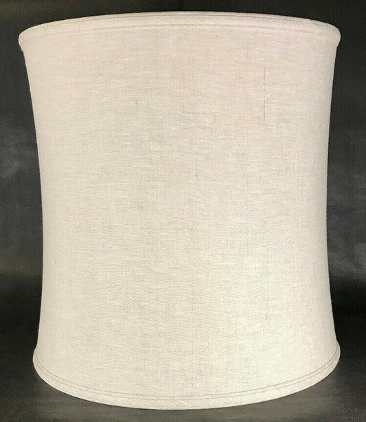 New 11x12x12 Satin Fine Linen Deep Drum Softback Fabric Lamp Shade Natural Color - Stone Door Lamps