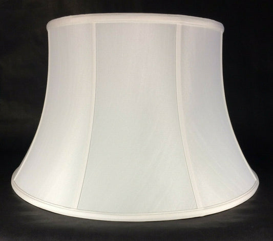 New 20" Silk Lamp Shade, Shallow Drum, Off White High Quality Tissue Shantung