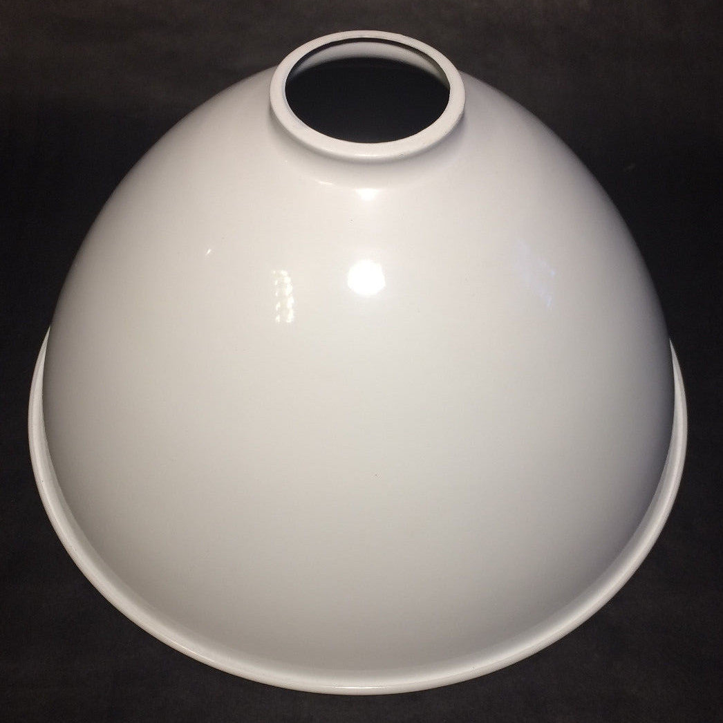 2 1/4" X 10" White Enamel Industrial Style Metal Dome Pendant Lamp Shade #IS352W