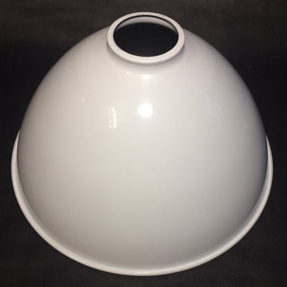 2 1/4" X 10" White Enamel Industrial Style Metal Dome Pendant Lamp Shade #IS352W