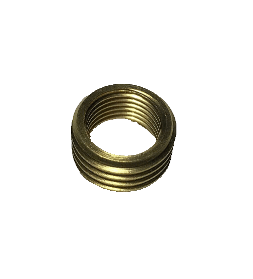 New Unfinished Brass Headless Reducer Lamp Part, 1/4M(1/2") to 1/8F(3/8") Hole - Stone Door Lamps