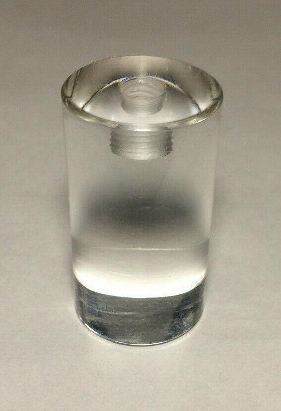 New Clear Acrylic Cylinder Shaped Lamp Harp Finial, 1 3/4" ht. 1/4 - 27F #LF327 - Stone Door Lamps
