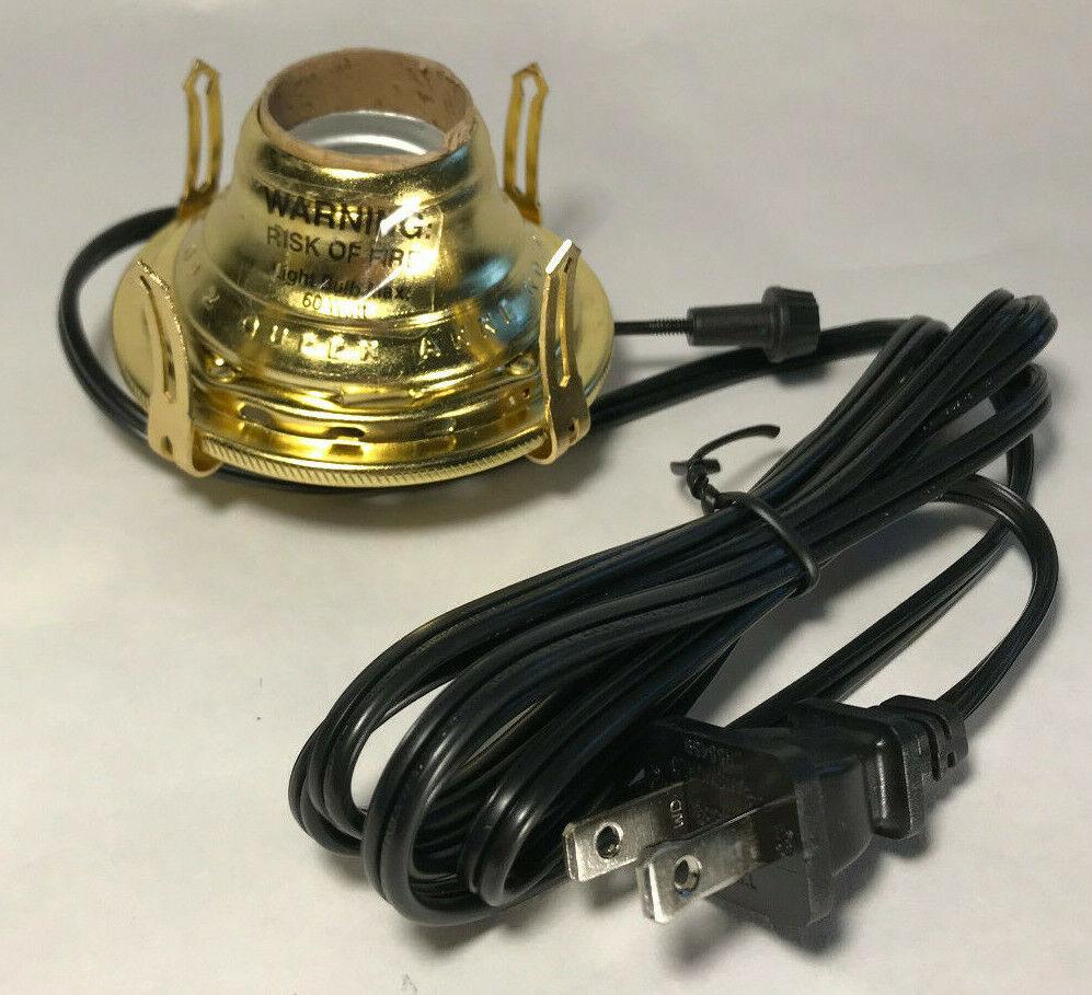 New Solid Brass #2 Queen Anne Electric Lamp Burner With 6 ft. Black Cord EB211BK - Stone Door Lamps