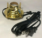 New Solid Brass #2 Queen Anne Electric Lamp Burner With 6 ft. Black Cord EB211BK - Stone Door Lamps
