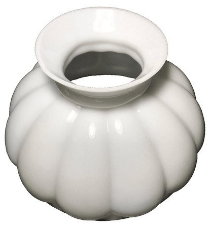 New 10" Opal White Glass Melon Student Lamp Shade, Hand Blown Made In USA #SH050 - Stone Door Lamps