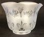 4" Fitter Frosted FLEUR-DE-LIS ETCHED FILIGREE GLASS GAS FLOOR LAMP SHADE #8544