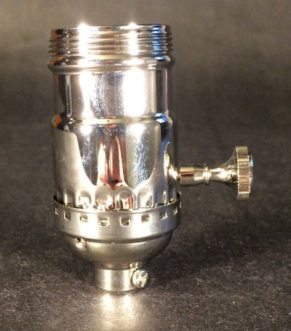 3-way Uno Thread Brass Early Electric Industrial Style Lamp Socket Nickel finish