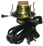 New Antique Brass Plated #2 Electric Lamp Burner With 6 ft. Black Cord #EB300BK - Stone Door Lamps