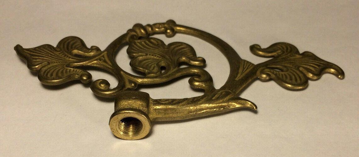 New Cast Brass Leaf Lamp Arm Back, 6 1/8" x 3 7/8", 1/8Fx1/8F (3/8") #AB485U - Stone Door Lamps