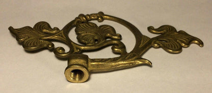 New Cast Brass Leaf Lamp Arm Back, 6 1/8" x 3 7/8", 1/8Fx1/8F (3/8") #AB485U - Stone Door Lamps