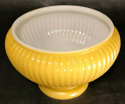 New 7" Ribbed Student Lamp Shade, Opal Glass, Buff Nu-Gold Tint, USA Made #7S511