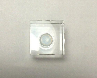 New Clear Crystal Cube Lamp Harp Finial, Nickel Base, 1 3/4" ht., 1/4 - 27 #LF090 - Stone Door Lamps