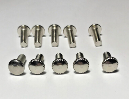 New Lot Of 10 Steel 1/2" Long Nickel Plated Finish Thumbhead Screws 8/32 Thread