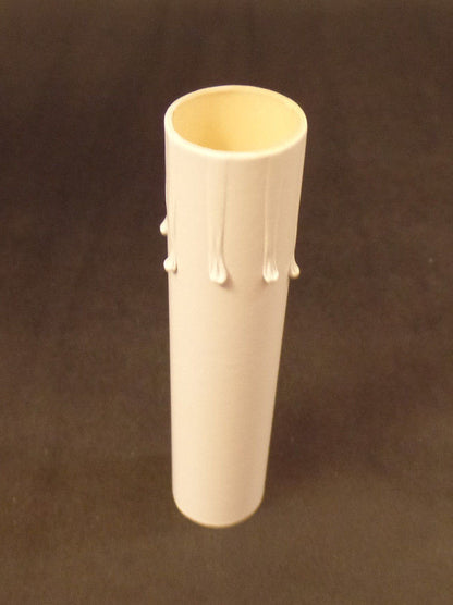 3" Flat White Paperboard Candle Cover w/ Drip Chandelier Lamp Socket,Candelabra