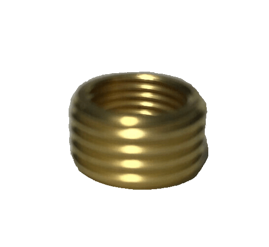 New Unfinished Brass Headless Reducer Lamp Part, 1/4M(1/2") to 1/8F(3/8") Hole - Stone Door Lamps