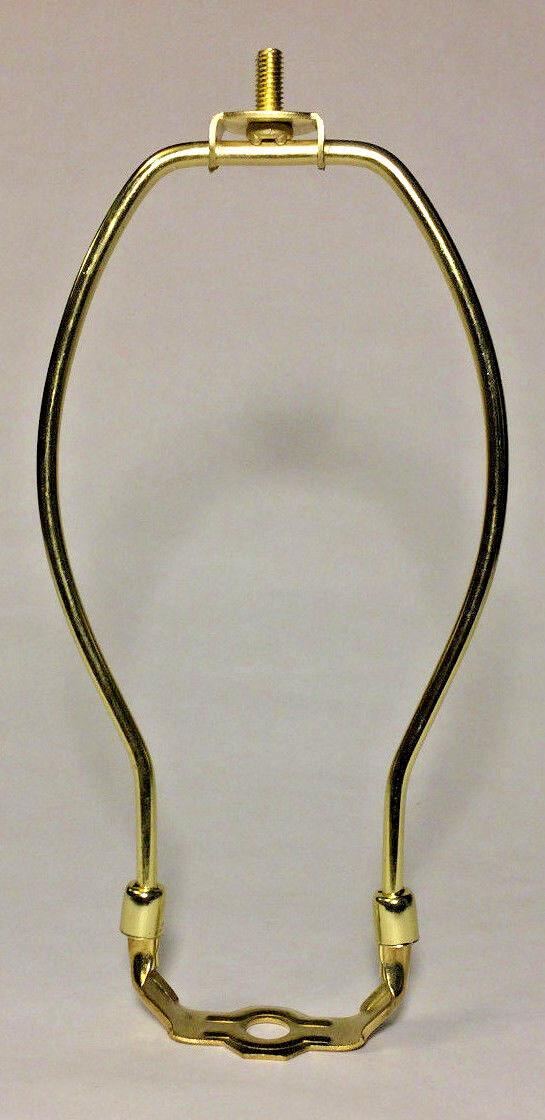 9" Brass Plated Lamp Harp with Base & Protective Coating, heavy duty #HAR44 - Stone Door Lamps