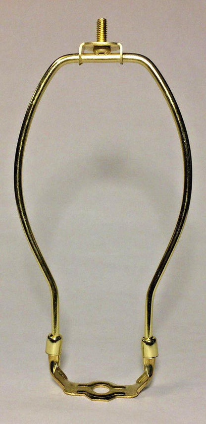 9" Brass Plated Lamp Harp with Base & Protective Coating, heavy duty #HAR44 - Stone Door Lamps