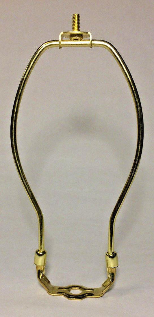 9" Brass Plated Lamp Harp with Base & Protective Coating, heavy duty #HAR44 - Stone Door Lamps