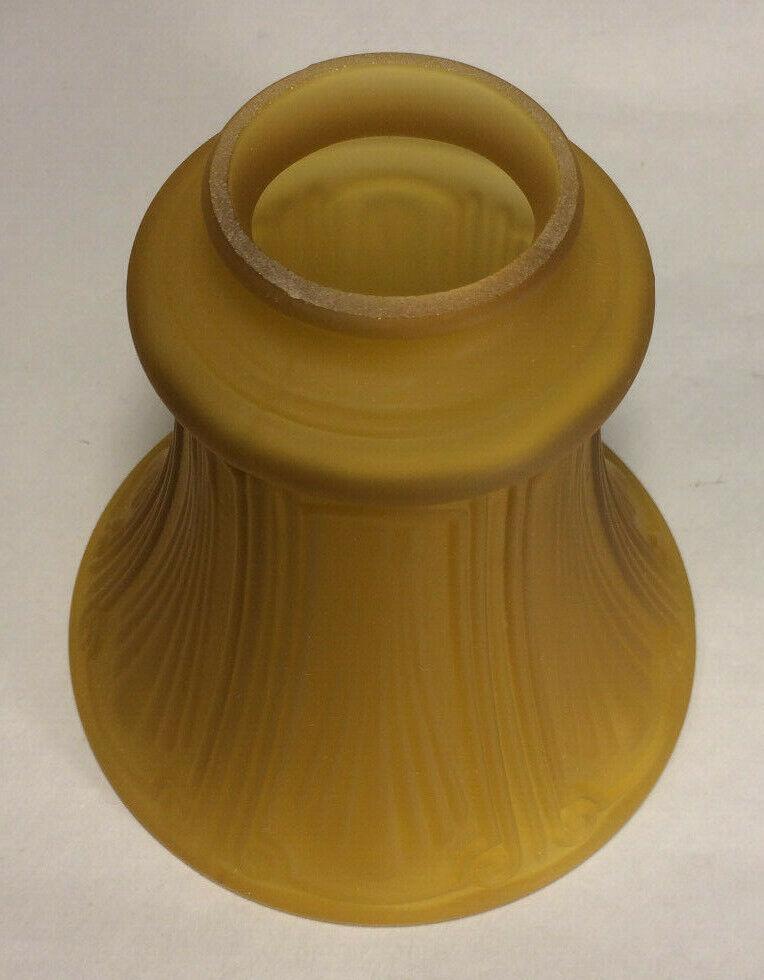 New Satin Amber Pan Light Fixture Shade, 2 1/4" Fitter, 5.5" Tall, USA, #PS601 - Stone Door Lamps