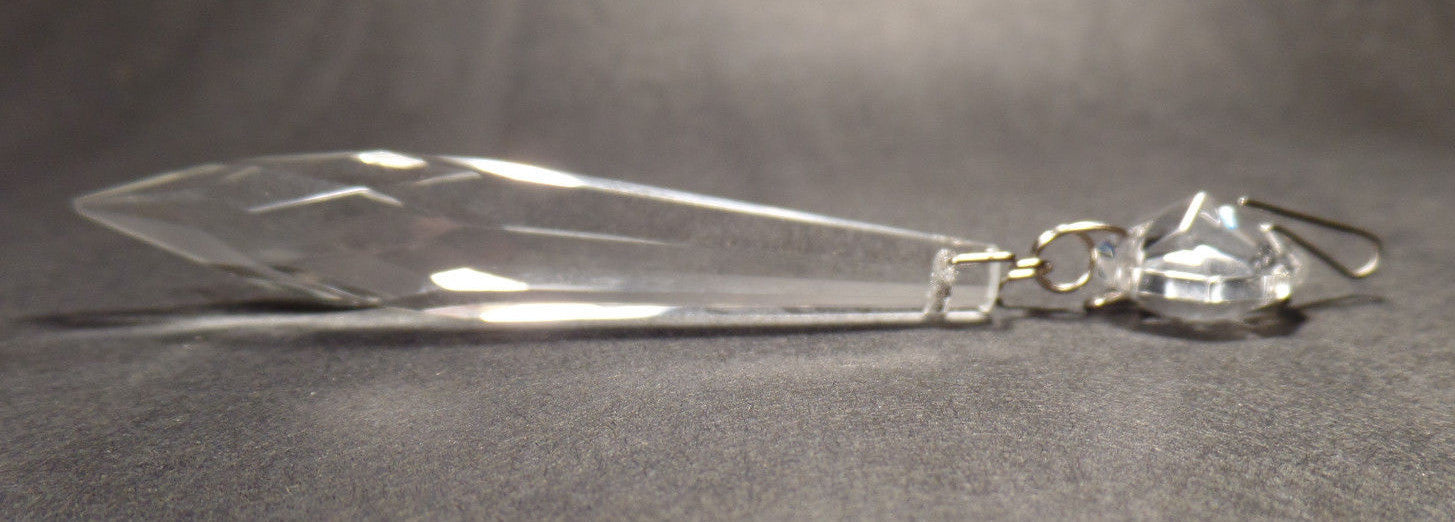 2 1/2" (63mm) LONG CLEAR CRYSTAL U-DROP PRISM CHROME PINS SOLD INDIVIDUALLY 153N