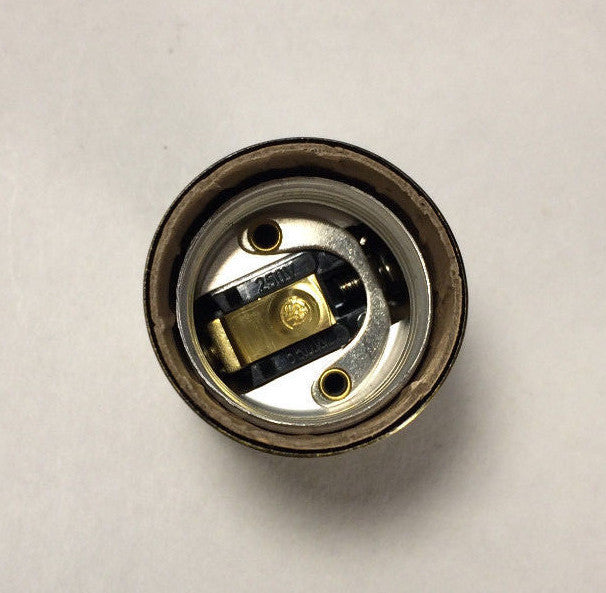 New Antique Brass Short Keyless Lamp Socket Early Electric Industrial Style 291A