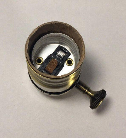 3 - Way Function Antique Solid Brass Industrial Style Turn Knob Lamp Socket SO273A - Stone Door Lamps