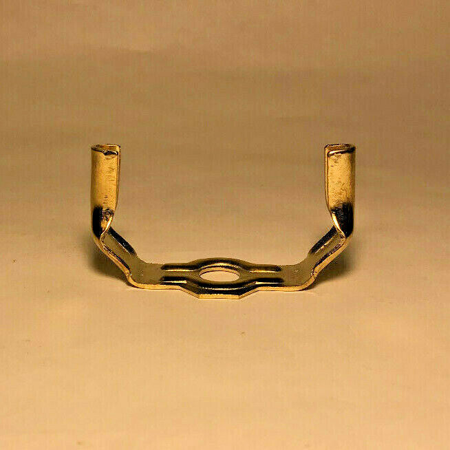 New Regular Weight Brass Plated Lamp Harp Base, Slips 1/8 IP (3/8") #HB736