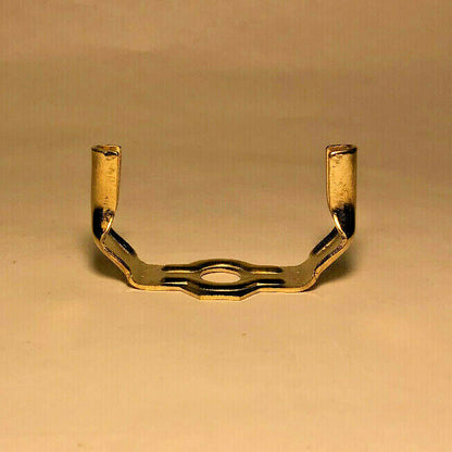 New Regular Weight Brass Plated Lamp Harp Base, Slips 1/8 IP (3/8") #HB736
