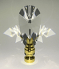 New 2 3/4" Lead Crystal Lamp Finial With Brass Base, 1/4 - 27F Tap, #CF141 - Stone Door Lamps