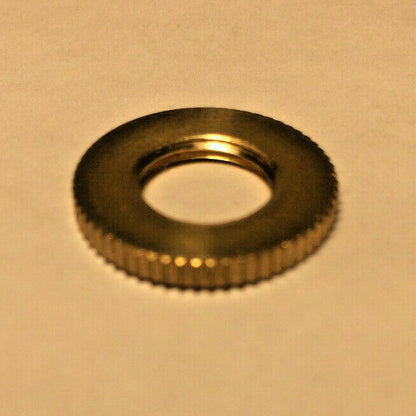 New Unfinished Brass Knurled Locknut, 1/4F (1/2" I.D.) Threads, 1" O.D. #LN715