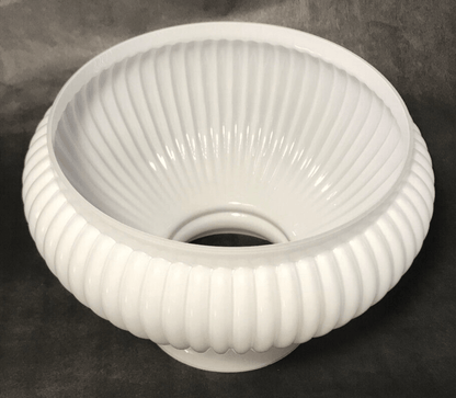 New 7" Clear Over Opal White Cased Glass Ribbed Student Lamp Shade #7S616C - Stone Door Lamps
