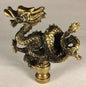 New 2 5/8" Oriental Dragon Cast Metal Lamp Harp Finial w/ Antique Finish #LF077A - Stone Door Lamps