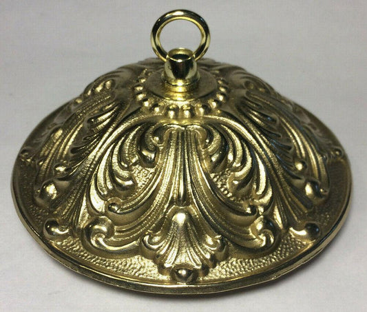 New 5 1/2" Diameter Fine Die Cast Brass Ceiling Canopy Kit, Polished & Lacquered - Stone Door Lamps
