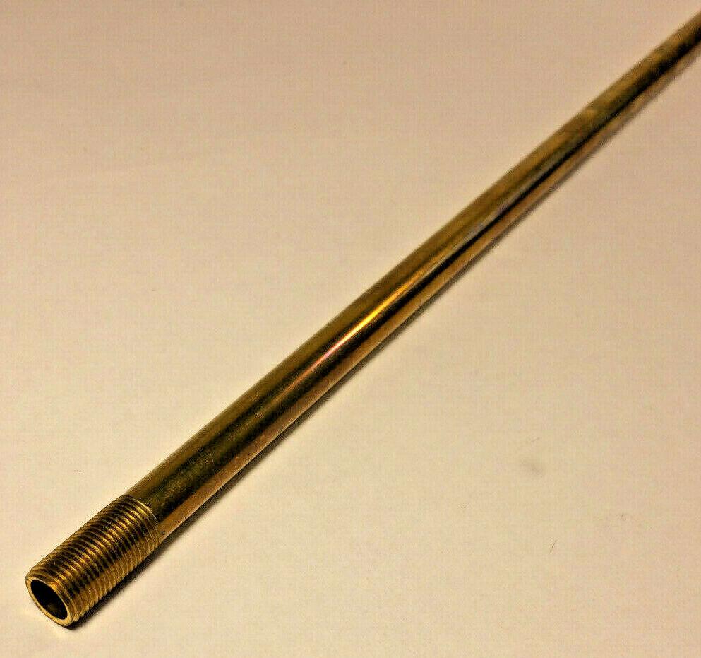 New 16" Solid Unfinished Brass Threaded Lamp Pipe, 1/8 IP (3/8") #BP332U - Stone Door Lamps